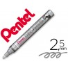 Marcador pentel permanente mmp10 z prateado para pinturas decorativas ponta media