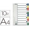 Separador esselte de plastico conjunto de 10 separadores de cores din a4 com 5 cores multiperfurado