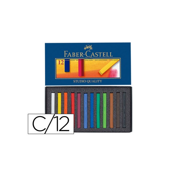 Giz pastel faber castell estojo cartao 12 cores sortidas