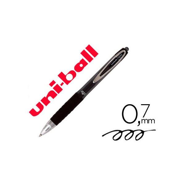 Esferografica uni ball roller umn 207 retratil 07 mm cor preto