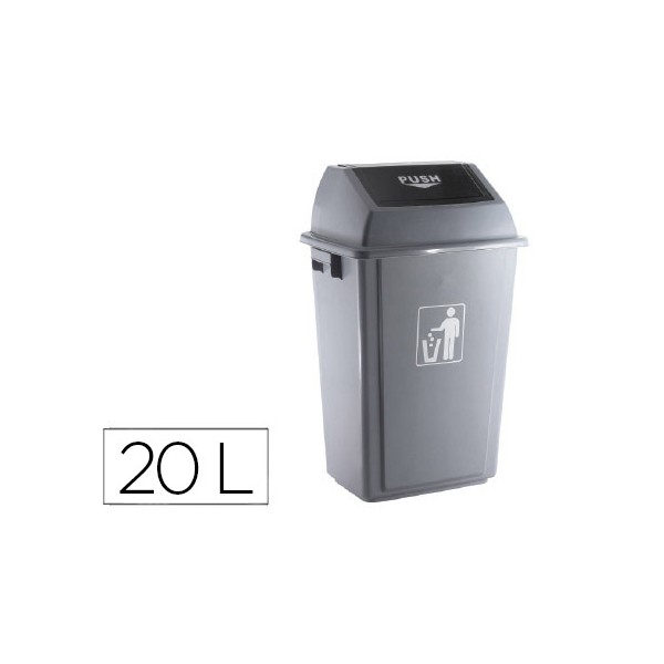 Contentor de lixo industrial q connect com tampa de empurrar 20 l 340x240x450 mm