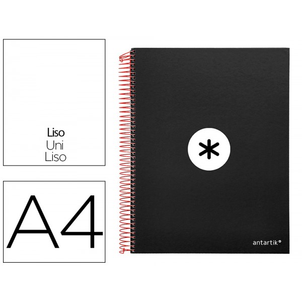 Caderno espiral liderpapel din a4 antartik capa forrada 120 f 100 gr liso 5 bandas cor preto