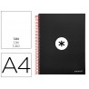 Caderno espiral liderpapel din a4 antartik capa forrada 120 f 100 gr liso 5 bandas cor preto