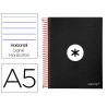 Caderno espiral liderpapel din a5 antartik capa forrada 120 f 100 gr pautado 5 mm 5 bandas cor preto