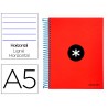 Caderno espiral liderpapel din a5 antartik capa forrada 120 f 100 gr pautado 5 mm 5 bandas cor vermelho