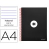 Caderno espiral liderpapel din a4 antartik capa forrada 120 f 100 gr pautado 5 bandas cor preto