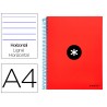 Caderno espiral liderpapel din a4 antartik capa forrada 120 f 100 gr pautado 5 bandas cor vermelho