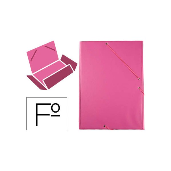 Pasta de elasticos liderpapel plastico folio aba cor fucsia