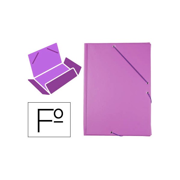 Pasta de elasticos liderpapel plastico folio aba cor lilas