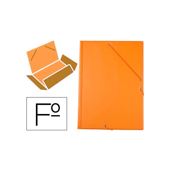 Pasta de elasticos liderpapel plastico folio aba cor laranja