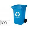 Contentor de lixo q connect plastico 100l com capa azul 75x37x47 cm