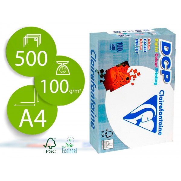 Papel fotocopia clairefontaine din a4 100 gr pack de 500 folhas