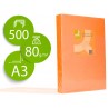 Papel de cor q connect din a3 80gr laranja neon pack de 500 folhas