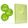 Papel de cor q connect din a3 80gr verde neon pack de 500 folhas