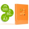 Papel de cor q connect din a3 0gr laranja intenso pack de 500 folhas