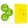 Papel de cor q connect din a3 80gr amarelo intenso pack de 500 folhas