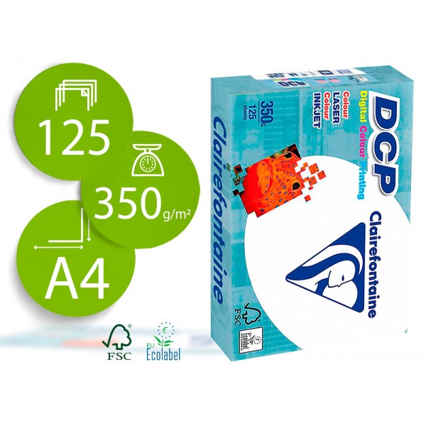 Papel fotocopia clairefontaine din a4 350 gr pack de 125 folhas