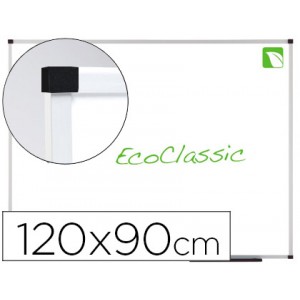 Quadro branco nobo eco classic ecologica magnetico de aco vitrificado 120x90 cm