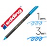 Marcador edding 1200 ponta de fibra redonda traco 1 3 mm n73 azul metalizado