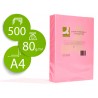 Papel de cor q connect din a4 80gr rosa neon pack de 500 folhas