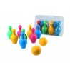 Jogo de bolos amaya em foam 8 pecas e 2 bolas comprimento 18 cm