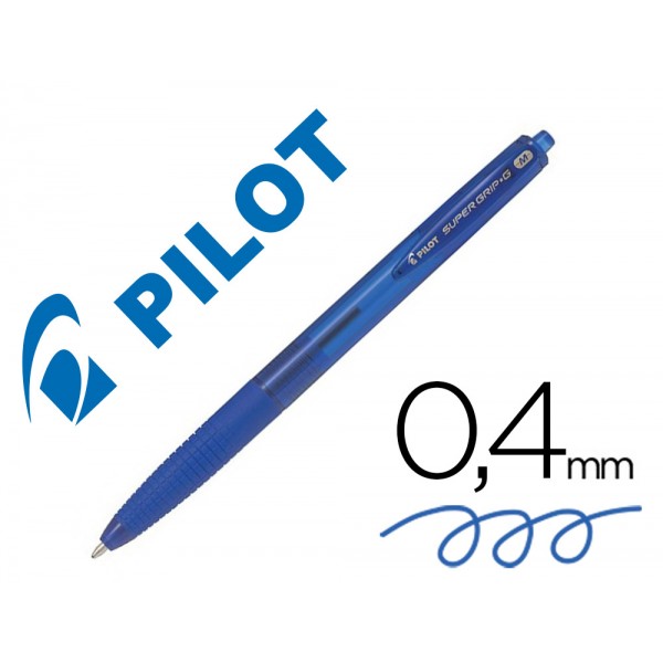 Esferografica pilot supergrip g azul retratil sujeicao de borracha tinta base de oleo