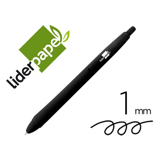 Esferografica liderpapel gummy touch retratil 10 mm tinta preto