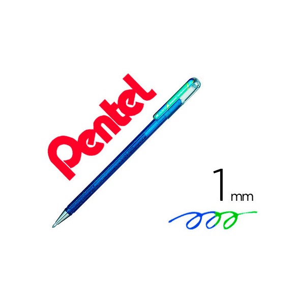 Roller pentel k110 dual metallic cor azul e verde metalico