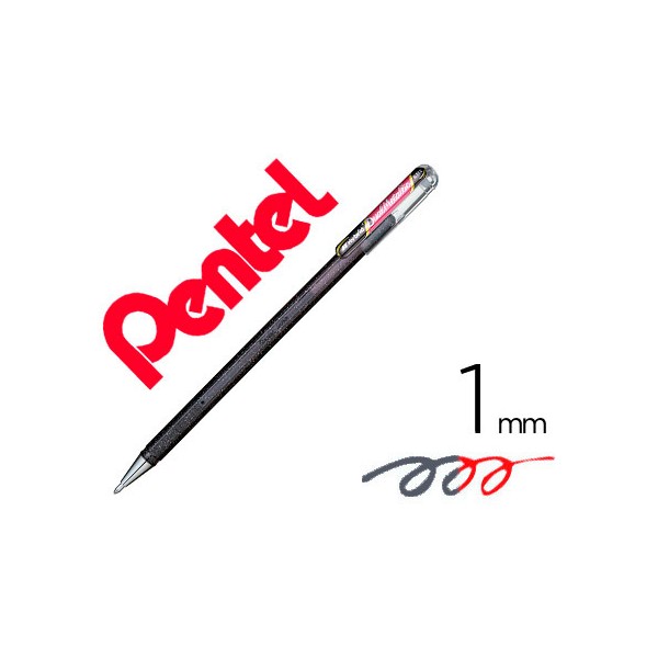 Roller pentel k110 dual metallic cor preto e vermelho metalico