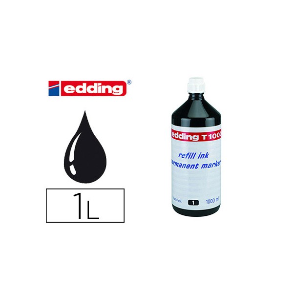 Tinta marcador edding t 1000 preto frasco de 1 litro