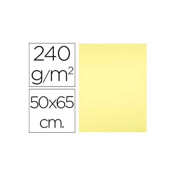 Cartolina liderpapel 50x65 cm 240 gr amarelo medio pack de 25 unidades