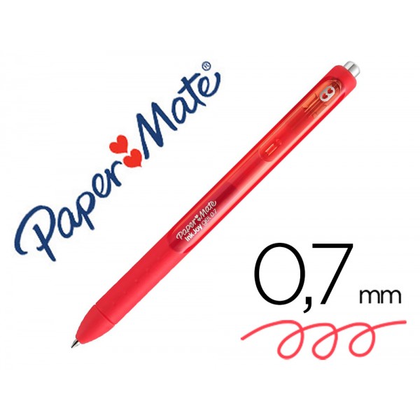 Esferografica paper mate inkjoy retratil gel pen traco 07 mm vermelho