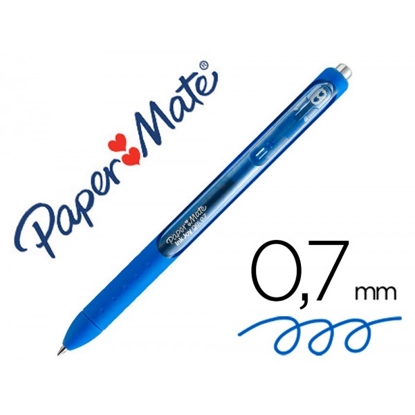 Esferografica paper mate inkjoy retratil gel pen traco 07 mm azul