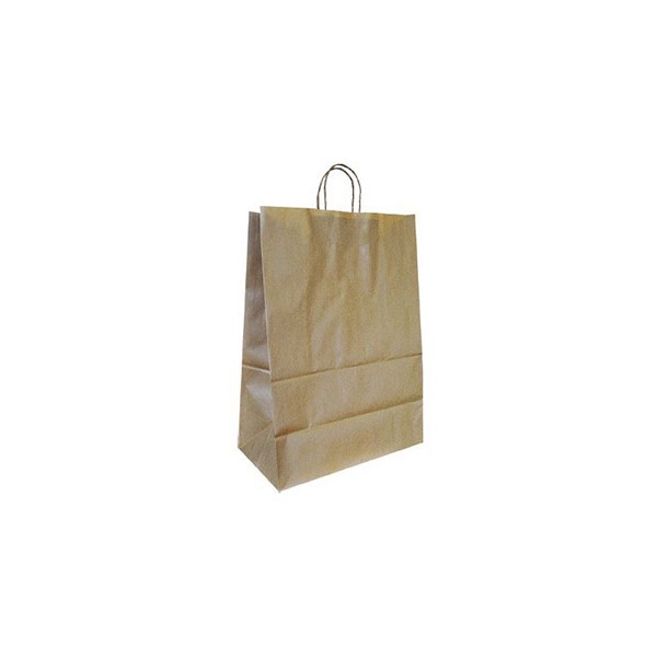 Bolsa kraft q connect natural asa retorcida 270x120x360 mm