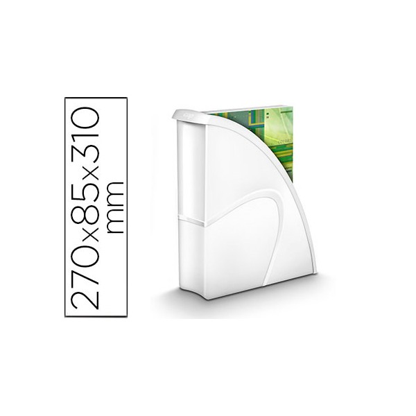 Porta revistas cep plastico uso vertical horizontal branco 85x270x310 mm