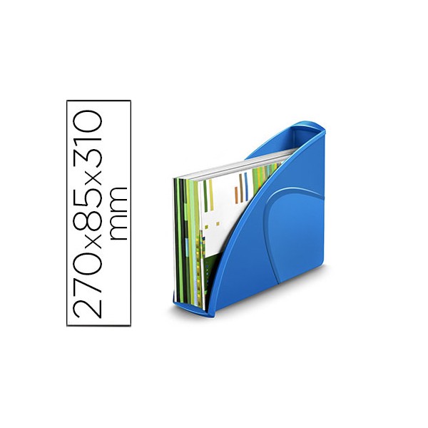 Porta revistas cep plastico uso vertical horizontal azul 85x270x310 mm