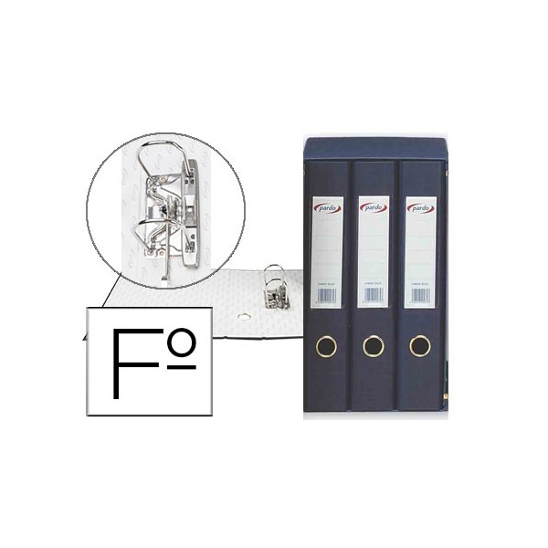 Modulo de 3 pastas de arquivo pardo folio 2 aneis 40 mm azul 350x200x300 mm