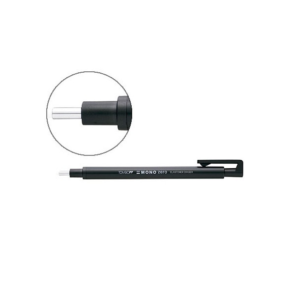 Porta borrachas tombow com clip ponta de borracha preta redonda 23 mm diametro cor preto