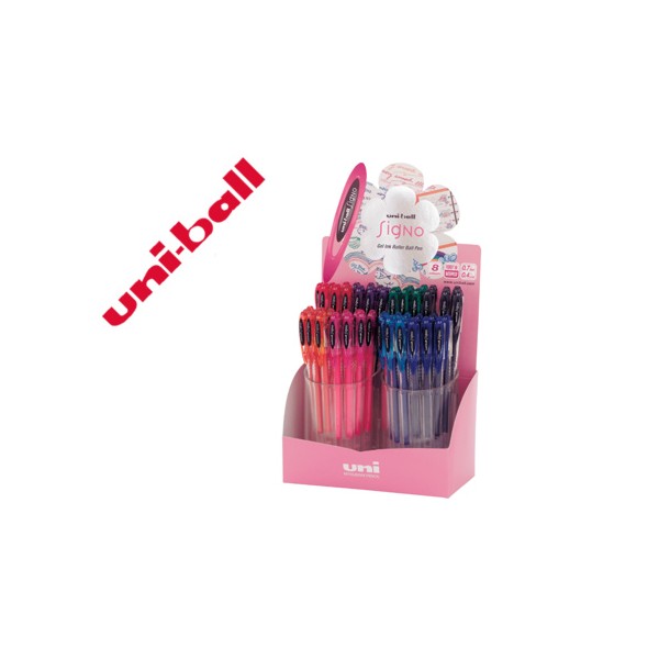 Roller uni ball um 120 sign o 07 mm tinta gel expositor de 48 cores basicas