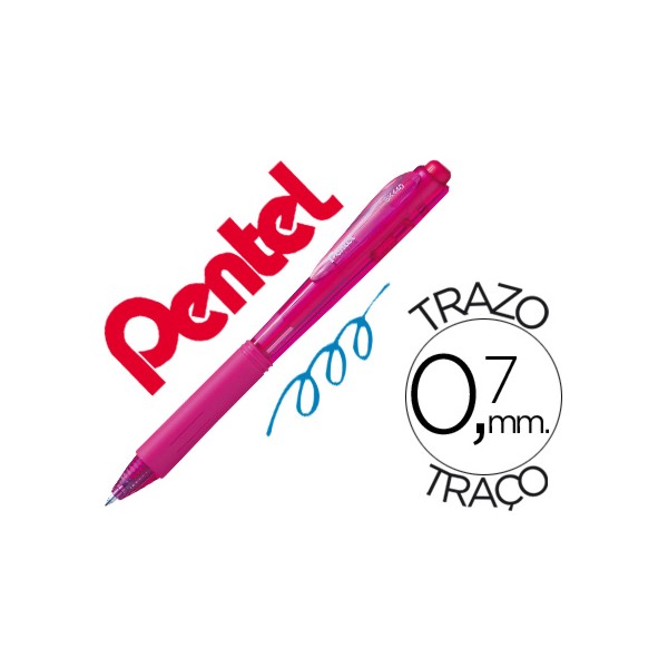 Esferografica retratil pentel bk440 rosa