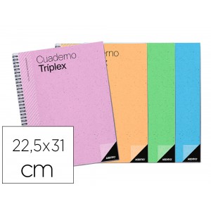 Bloc triplex plan de curso evaluacion agenda plan semanaly tutorias mas 6 fundas transparentes 225 x 31 cm