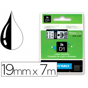 Fita dymo preto transparente 19 mm x 7 mt d1