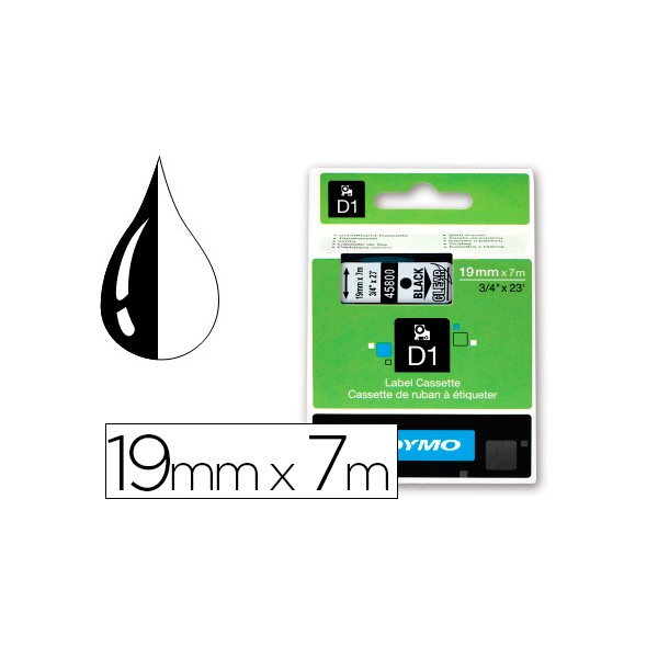 Fita dymo preto transparente 19 mm x 7 mt d1