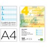 Recambio liderpapel folio 100 h 4 taladros 70 gr cuadriculado pautado 4 mm con margen