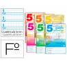 Bloc espiral liderpapel tapa cartoncillo folio 80 hojas cuadriculado pautado 5 mm 70 grs con moto colores surtidos