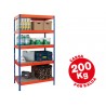 Estante ar storage metalica 180x90x40 cm 5 prateleiras 200kg por pratem madeira sem parafusos cor azul laranja