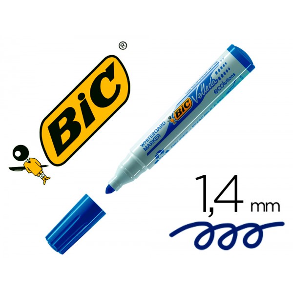 Marcador bic velleda para quadro branco cor azul ponta redonda 13 mm