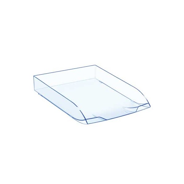 Tabuleiro de secretaria cep confort ice blue plastico transparente celeste 370x270x61 mm