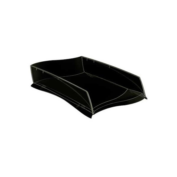 Tabuleiro de secretaria cep isis plastico preto 380x275x82 mm