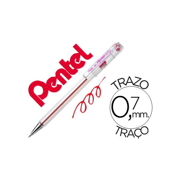 Esferografica pentel mini bk77 rosa 07 mm